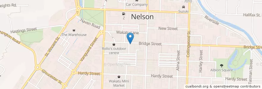 Mapa de ubicacion de 7010 en Neuseeland, Nelson.