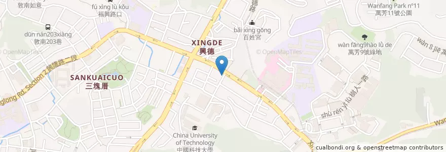 Mapa de ubicacion de 無名早餐店 en 臺灣, 新北市, 臺北市, 文山區.