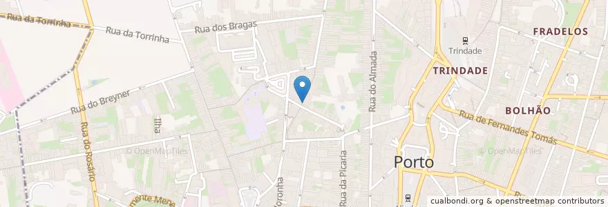 Mapa de ubicacion de O Burrito en Portugal, Norte, Área Metropolitana Do Porto, Porto, Porto, Cedofeita, Santo Ildefonso, Sé, Miragaia, São Nicolau E Vitória.