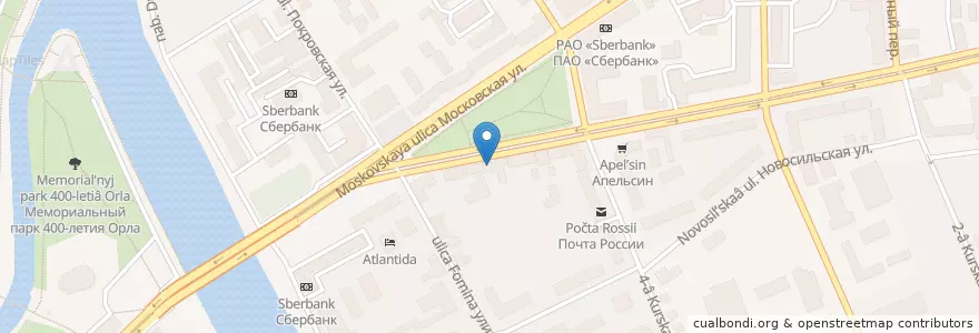 Mapa de ubicacion de Лабиринт en Rusia, Distrito Federal Central, Óblast De Oriol, Орловский Район, Городской Округ Орёл.