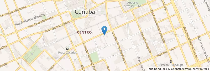 Mapa de ubicacion de Correios en Brasile, Regione Sud, Paraná, Região Geográfica Intermediária De Curitiba, Região Metropolitana De Curitiba, Microrregião De Curitiba, Curitiba.