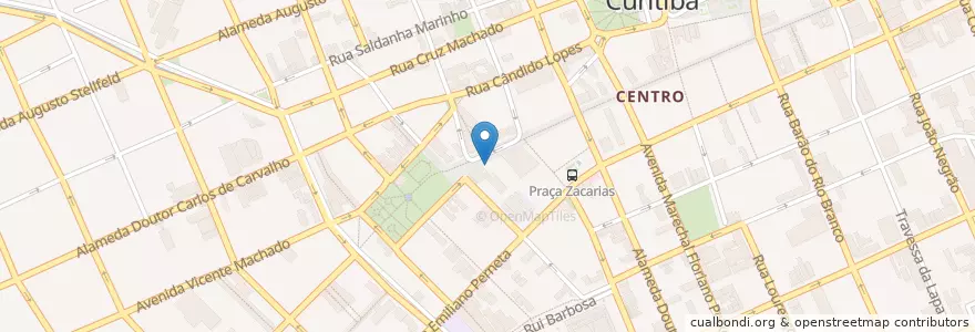 Mapa de ubicacion de Colégio Rui Barbosa en 巴西, 南部, 巴拉那, Região Geográfica Intermediária De Curitiba, Região Metropolitana De Curitiba, Microrregião De Curitiba, 库里蒂巴.