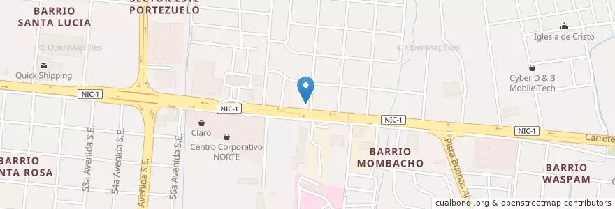 Mapa de ubicacion de Mapreco en نيكاراجوا, Departamento De Managua, Managua (Municipio).