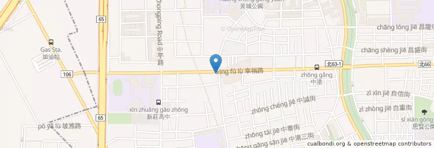 Mapa de ubicacion de KFC en Taiwan, New Taipei, Xinzhuang District.