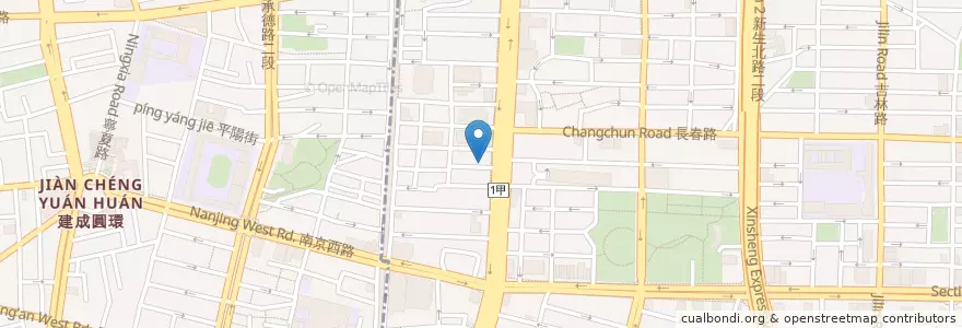 Mapa de ubicacion de 新長春餐館 en Taiwan, 新北市, Taipei, 中山區.