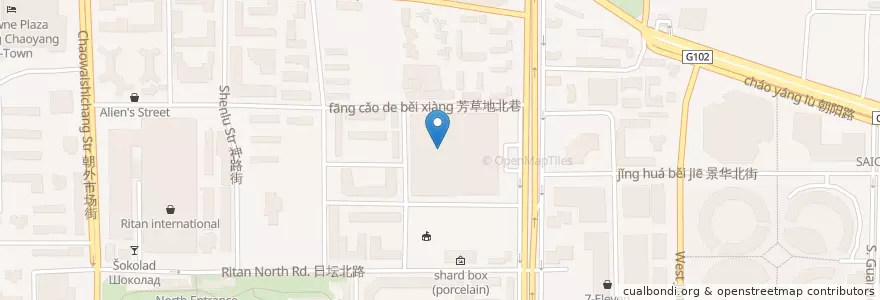 Mapa de ubicacion de Mr. Shi's Parkview Green Kiosk en China, Beijing, Hebei, 朝阳区 / Chaoyang.