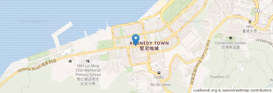 Mapa de ubicacion de 肯德基 KFC en China, Cantão, Hong Kong, Ilha De Hong Kong, Novos Territórios, 中西區 Central And Western District.