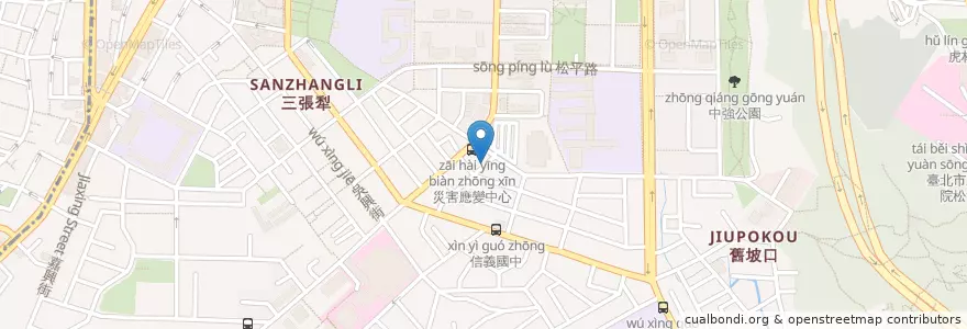 Mapa de ubicacion de 普光精舍 en تايوان, تايبيه الجديدة, تايبيه, 信義區.