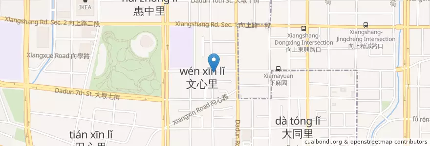 Mapa de ubicacion de Waka cafe en Taiwan, Taichung, Nantun District.