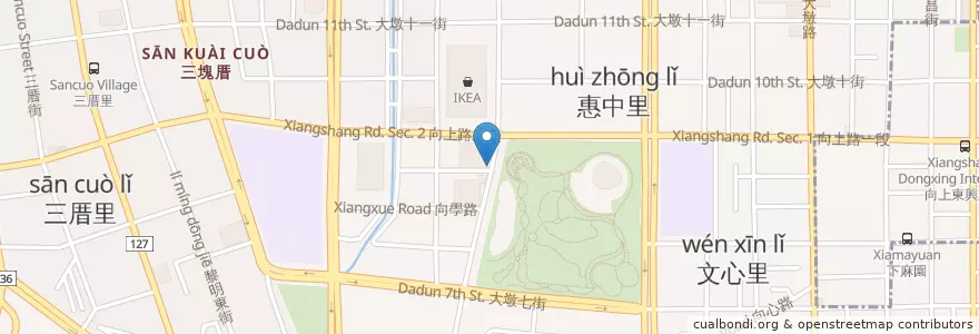 Mapa de ubicacion de Louisa coffee en Taiwán, Taichung, 南屯區.