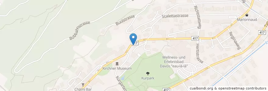 Mapa de ubicacion de LGT Bank AG en Zwitserland, Graubünden, Prättigau/Davos, Davos.