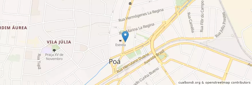 Mapa de ubicacion de Itaú en Brasil, Região Sudeste, São Paulo, Região Geográfica Intermediária De São Paulo, Região Metropolitana De São Paulo, Região Imediata De São Paulo, Poá.
