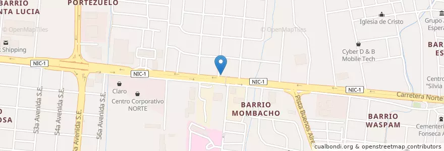 Mapa de ubicacion de Sirviendo a la Comunidad No 2 en نيكاراجوا, Departamento De Managua, Managua (Municipio).