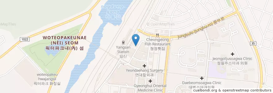 Mapa de ubicacion de 박가부대 en كوريا الجنوبية, 경상남도, 양산시.