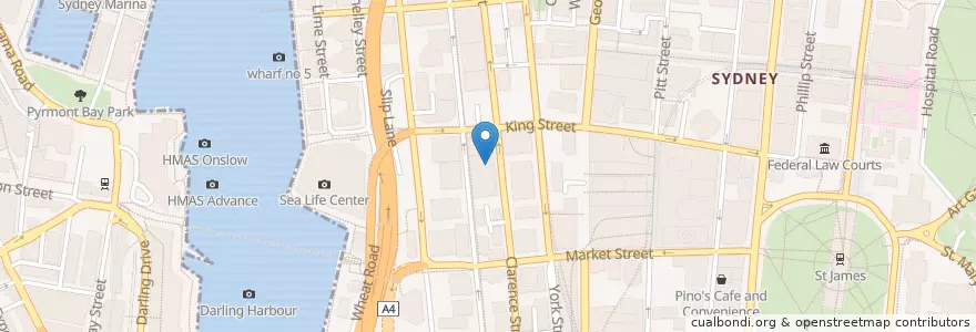 Mapa de ubicacion de Old Mates Place en Australia, Nueva Gales Del Sur, Council Of The City Of Sydney, Sydney.