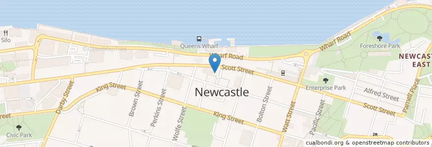 Mapa de ubicacion de Basement on Market Street en Australia, Nuovo Galles Del Sud, Newcastle City Council, Newcastle-Maitland.