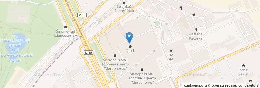 Mapa de ubicacion de Бургер Кинг en Россия, Центральный Федеральный Округ, Москва, Северный Административный Округ, Войковский Район.