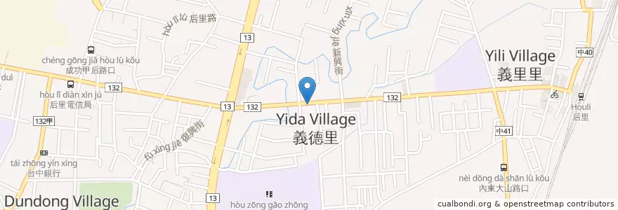 Mapa de ubicacion de 后里炸彈炸物 en Taiwan, 臺中市, 后里區.
