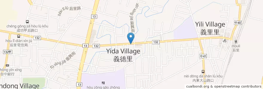 Mapa de ubicacion de 神州窯烤炸物 en 臺灣, 臺中市, 后里區.