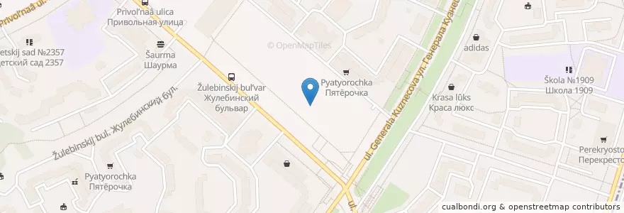 Mapa de ubicacion de KFC en Russia, Distretto Federale Centrale, Москва, Юго-Восточный Административный Округ, Район Выхино-Жулебино.
