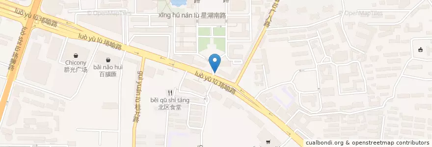 Mapa de ubicacion de 正新鸡排 en 中国, 湖北省, 武汉市, 洪山区, 珞南街道.