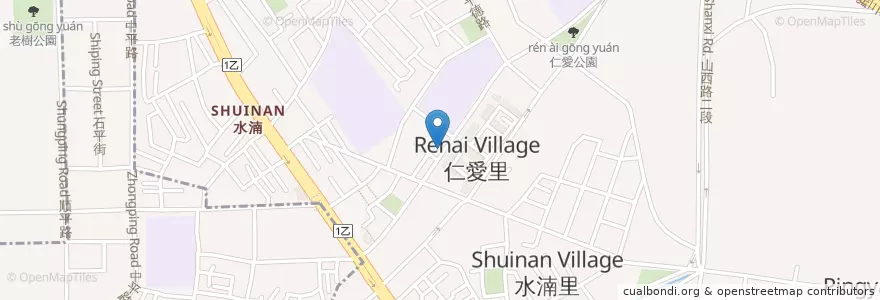 Mapa de ubicacion de 世交麵食 創異館 en 타이완, 타이중 시, 베이툰 구.