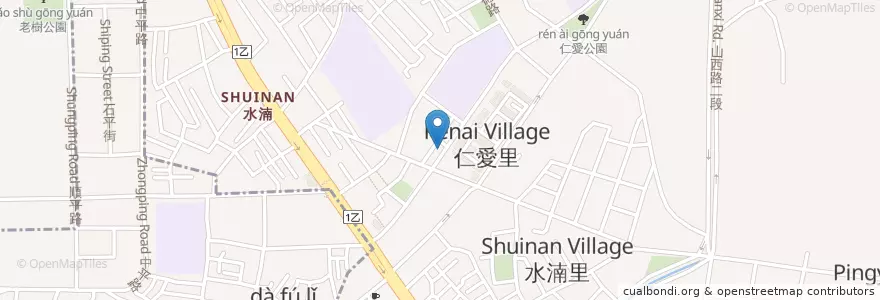Mapa de ubicacion de 阿嬤麵店 en 臺灣, 臺中市, 北屯區.