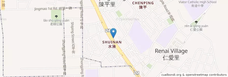 Mapa de ubicacion de 永康中醫診所 en تايوان, تاي شانغ, 北屯區.