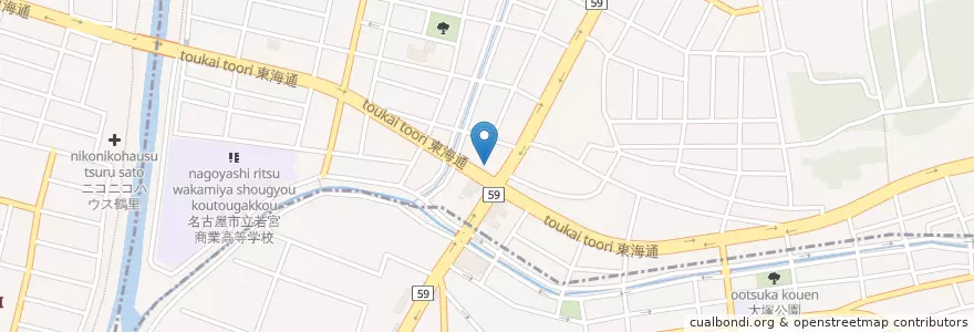 Mapa de ubicacion de 三菱UFJ銀行 en Japonya, 愛知県, 名古屋市, 天白区.