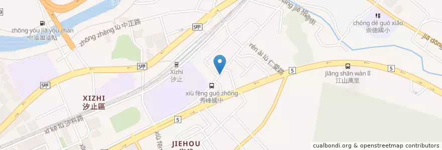 Mapa de ubicacion de 紅橘子 en 타이완, 신베이 시, 시즈 구.