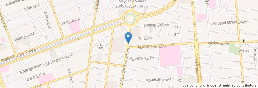 Mapa de ubicacion de بانک انصار en Iran, Tehran Province, Tehran County, Tehran, بخش مرکزی شهرستان تهران.