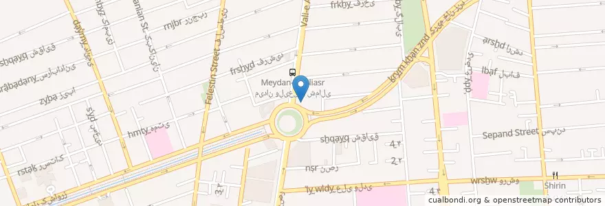 Mapa de ubicacion de بانک ملی en ایران, استان تهران, شهرستان تهران, تهران, بخش مرکزی شهرستان تهران.
