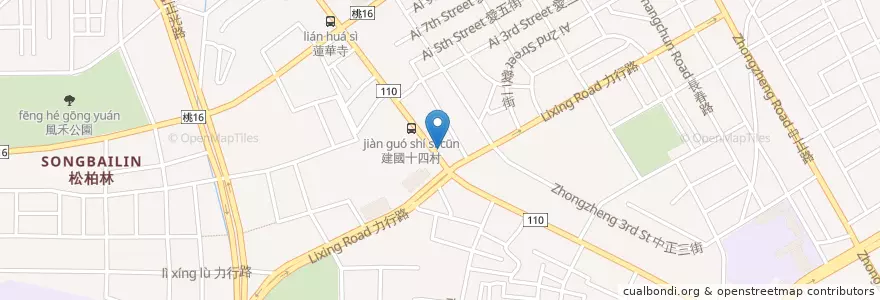 Mapa de ubicacion de 博登藥局 en 臺灣, 桃園市, 桃園區.