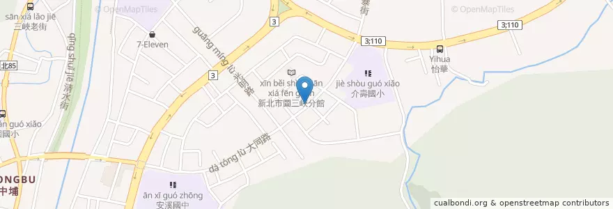 Mapa de ubicacion de 全球藥局 en Taiwan, New Taipei, Sanxia District.