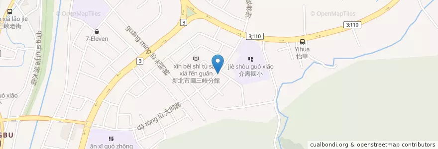 Mapa de ubicacion de 大同牙醫 en تايوان, تايبيه الجديدة, 三峽區.