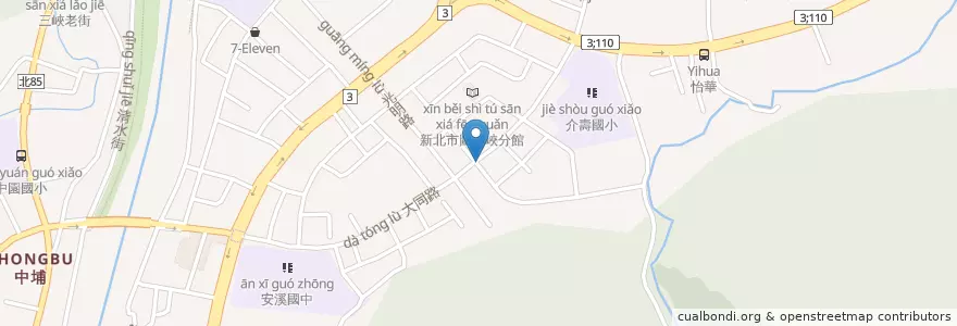 Mapa de ubicacion de 永和豆漿 en 臺灣, 新北市, 三峽區.