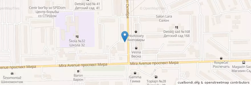 Mapa de ubicacion de Инмарко en Russia, Distretto Federale Siberiano, Омская Область, Омский Район, Городской Округ Омск.