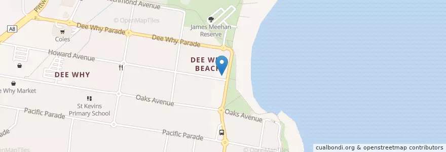 Mapa de ubicacion de Sea Bar en Australia, New South Wales, Sydney, Northern Beaches Council.