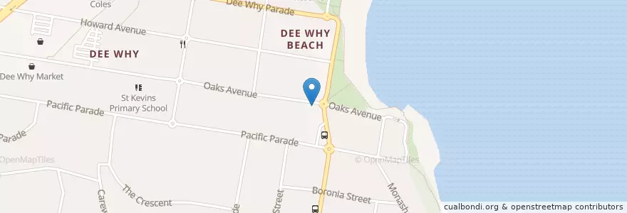 Mapa de ubicacion de Ocean Sushi en Austrália, Nova Gales Do Sul, Sydney, Northern Beaches Council.