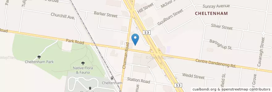 Mapa de ubicacion de Cheltenham Dentist en Australie, Victoria, City Of Kingston.