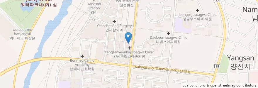 Mapa de ubicacion de Lava PC en Südkorea, Gyeongsangnam-Do, 양산시.
