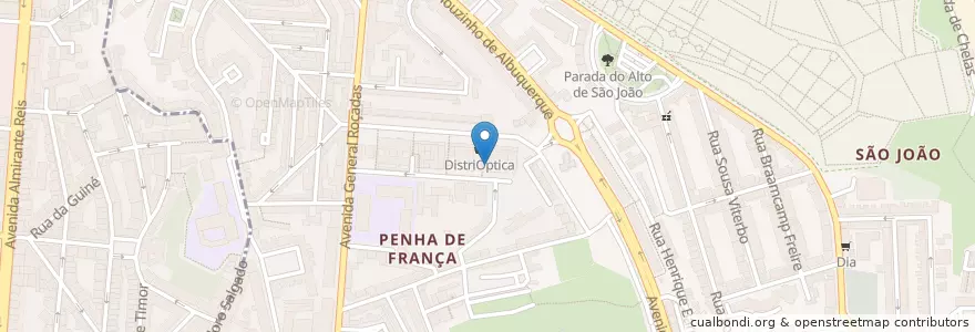 Mapa de ubicacion de Biblioteca da Penha de França en Portugal, Área Metropolitana De Lisboa, Lisboa, Grande Lisboa, Lisboa, Penha De França.