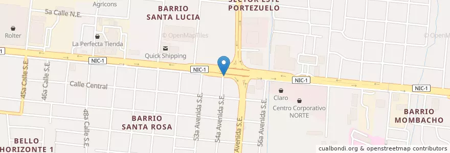 Mapa de ubicacion de Comidería Sabor Nica en 尼加拉瓜, Departamento De Managua, Managua (Municipio).