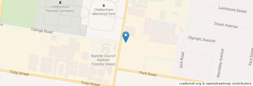 Mapa de ubicacion de Onyx en Australie, Victoria, City Of Bayside.