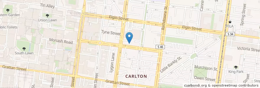 Mapa de ubicacion de Yo-Chi en Australien, Victoria, City Of Melbourne.