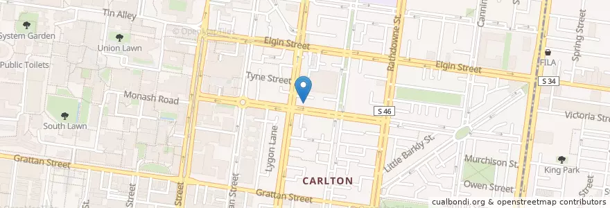 Mapa de ubicacion de Criniti's en 오스트레일리아, Victoria, City Of Melbourne.