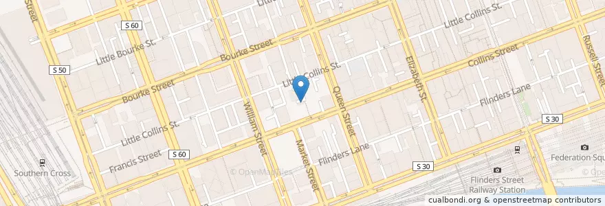 Mapa de ubicacion de Mitre Tavern Steakhouse en Australia, Victoria, City Of Melbourne.