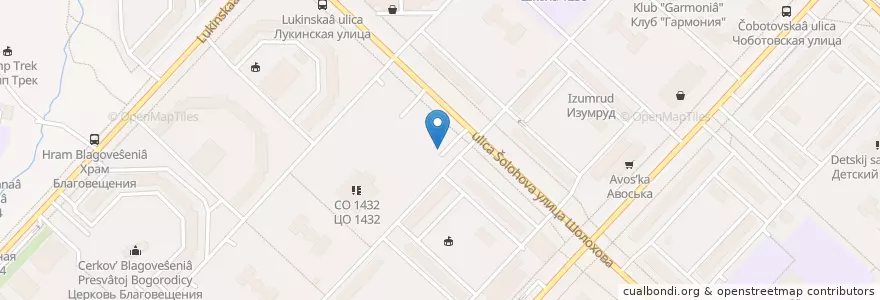 Mapa de ubicacion de Фудмаркет "Шолоховский" en Russie, District Fédéral Central, Moscou, Западный Административный Округ, Район Ново-Переделкино.