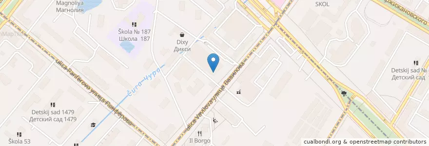 Mapa de ubicacion de Макдоналдс en Rússia, Distrito Federal Central, Москва, Юго-Западный Административный Округ, Ломоносовский Район.