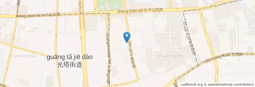 Mapa de ubicacion de 教育路小学 en 중국, 광둥성, 광저우시, 越秀区, 北京街道.